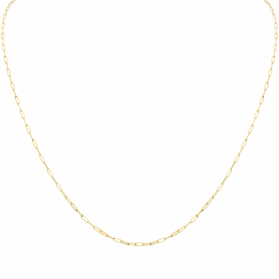 Hot Sale π Monary 14K Yellow Gold 1.5MM Paperclip Necklace With Lobster Clasp - 20 Inch for π© women π§¨