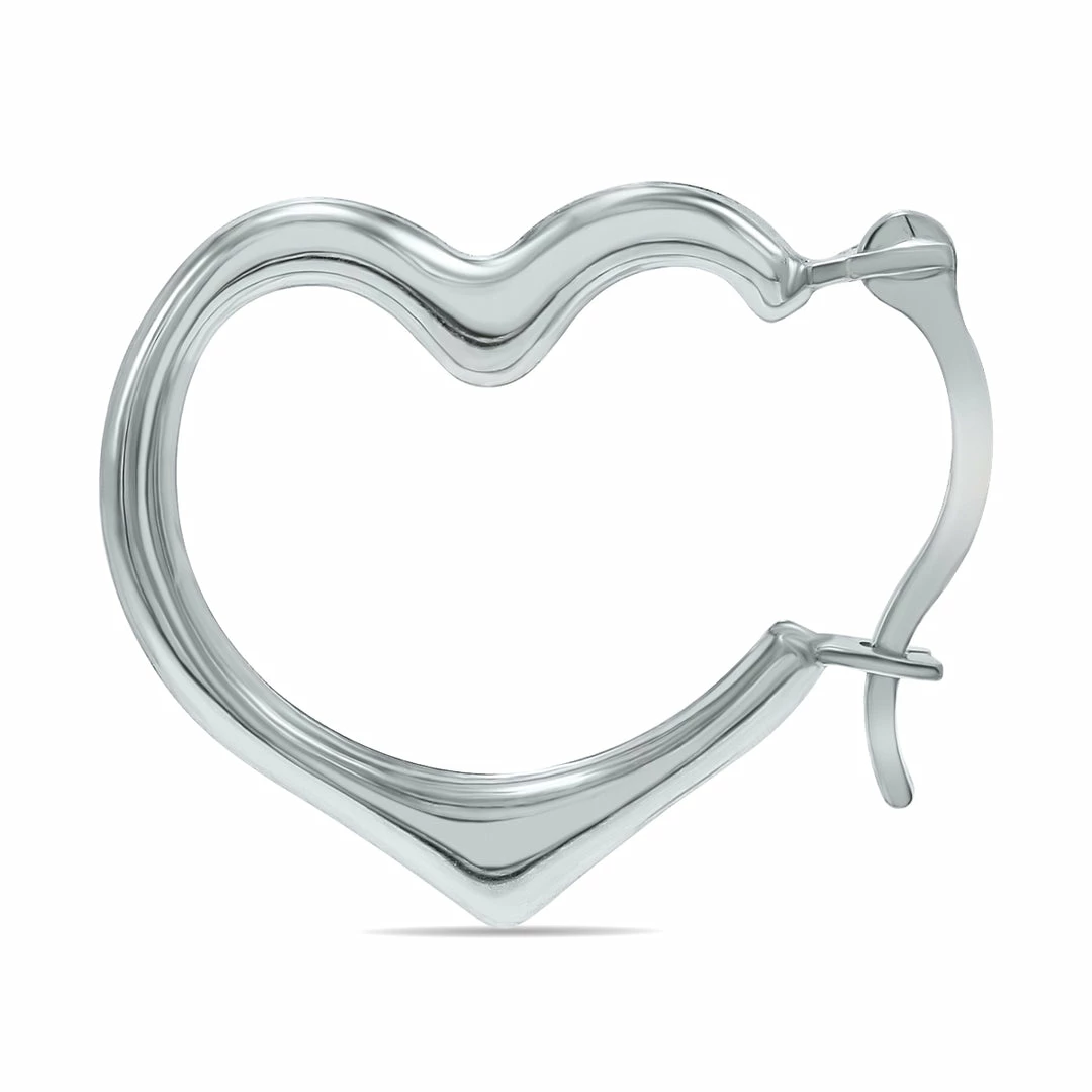 Best reviews of π Monary 10K White Gold Heart Shaped Huggie Hoop Earrings for π© women 𧨠- Image 2