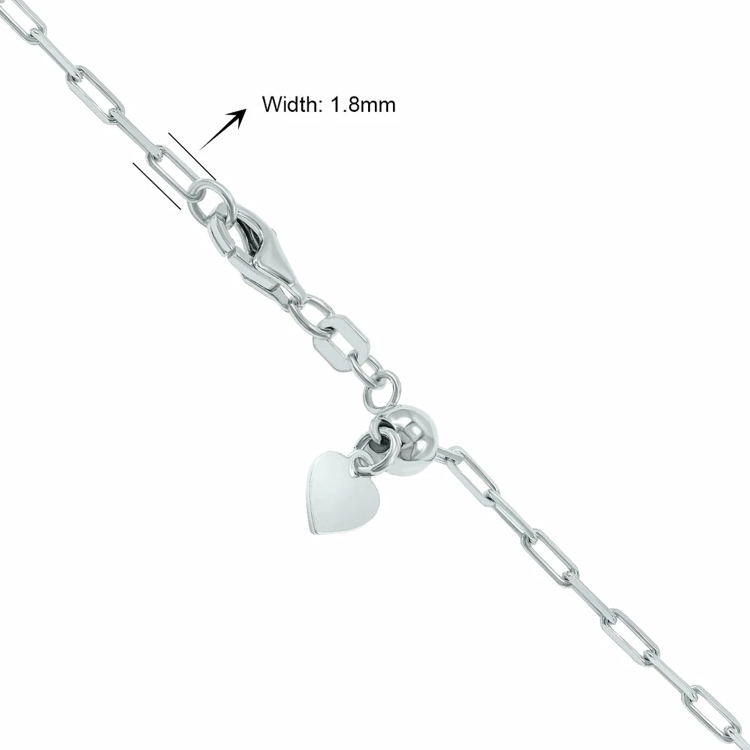 Top 10 β¨ Monary Silver Rhodium 1.8MM Dainty Diamond Cut Paperclip Necklace With Lobster Clasp - 30 Inch for π© women π - Image 3