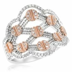 Coupon 😉 Monary Diamond Prong Set Fashion Ring Set in 14K Two Tone Gold for 👩 women 👏