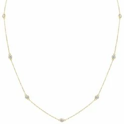 Wholesale ⭐ Monary 1 Carat TW Bezel Set Diamond Station Necklace in 14K Yellow Gold for 👩 women 😍