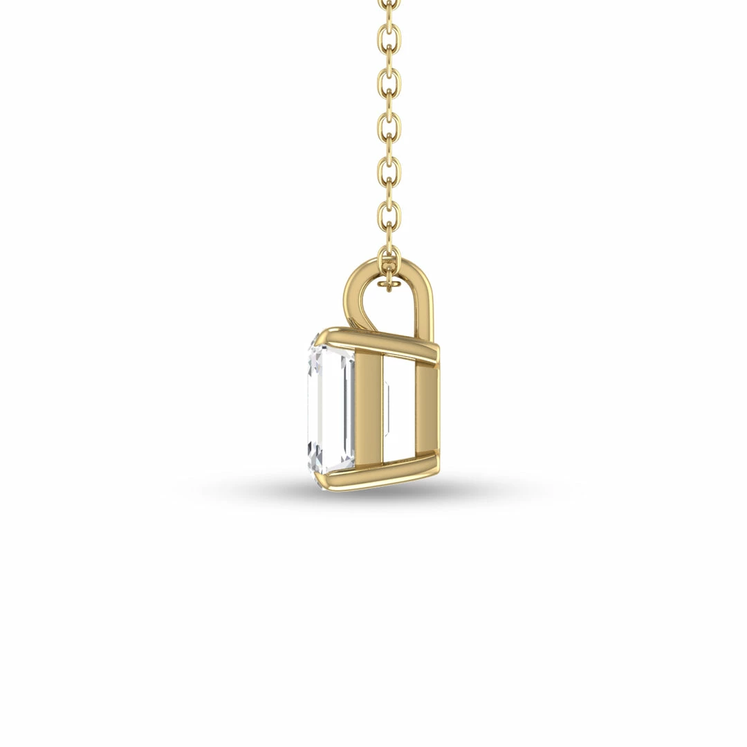Wholesale 𧨠Monary Lab Grown 1 CTW Emerald Solitaire Diamond Pendant in 14K Yellow Gold for π© women β - Image 3