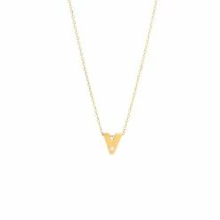 Brand new 🥰 Monary 14k Yg Initial V W/ Diamond And Chain (16+2") for 👩 women 🎁