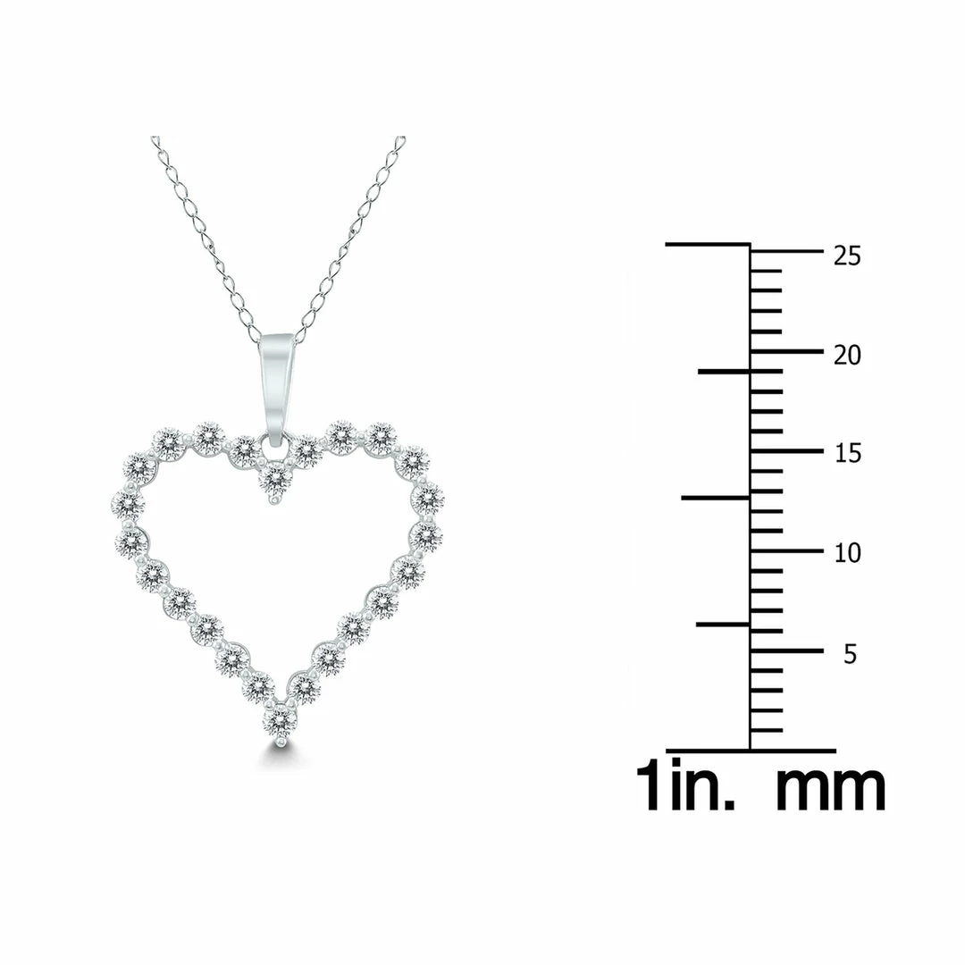 Buy π Monary 1/2 CTW Diamond Heart Pendant in 14K White Gold for π© women π₯ - Image 4