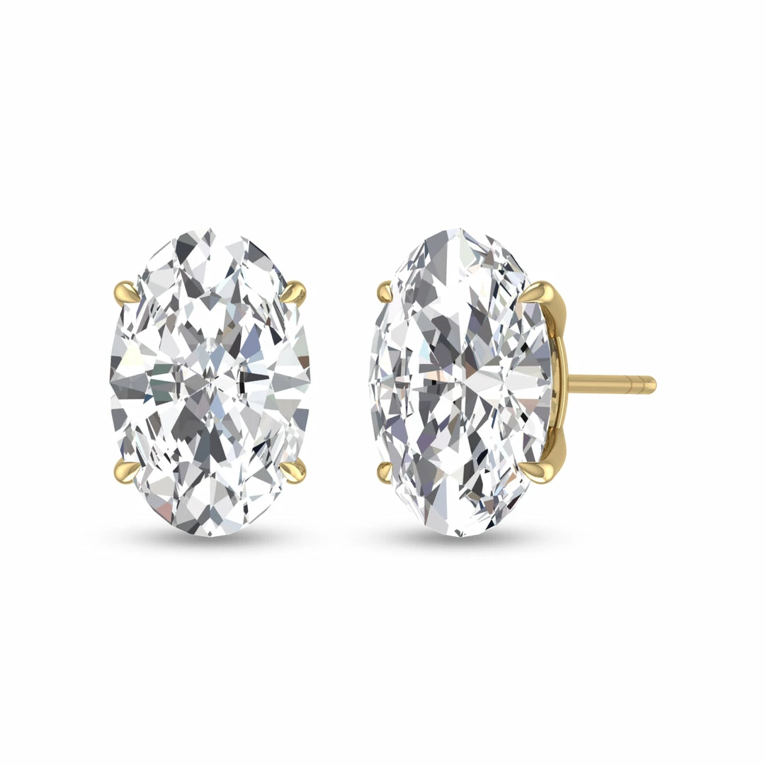 New π Monary Lab Grown 1 CTW Oval Solitaire Diamond Earrings in 14K Yellow Gold for π© women π - Image 3