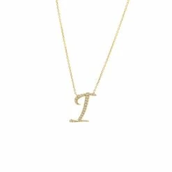 Flash Sale ⌛ Monary Diamond Script Initial Necklace (Yg/ 16+2") for 👩 women 🔥