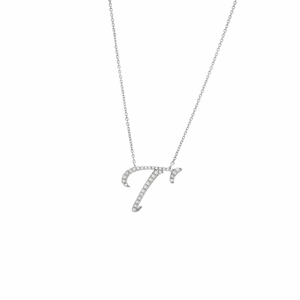 New β Monary Diamond Script Initial Necklace (Wg/ 16+2") for π© women π