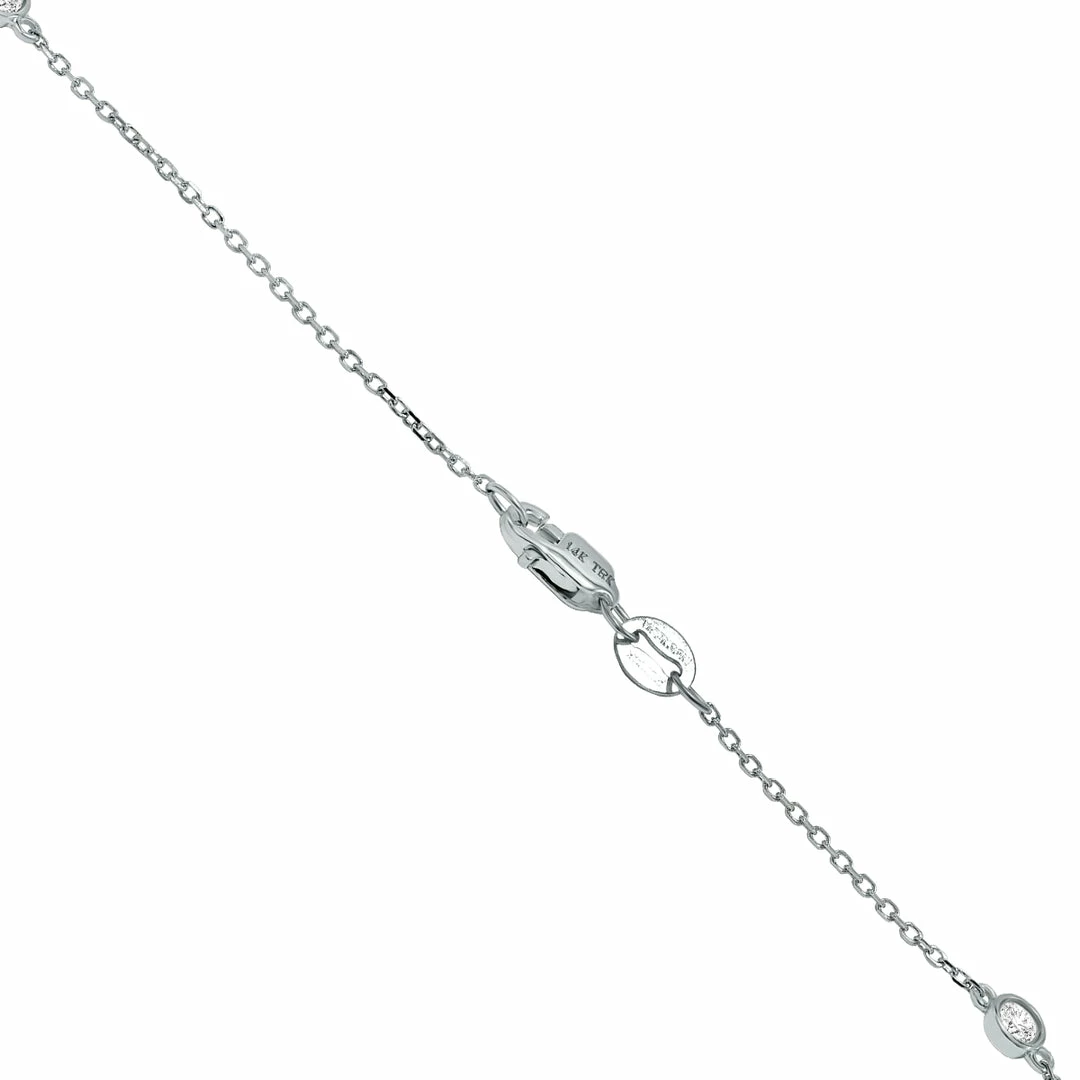 Budget π Monary 1/2 Carat TW Bezel Set Diamond Station Necklace in 14K White Gold for π© women β¨ - Image 4