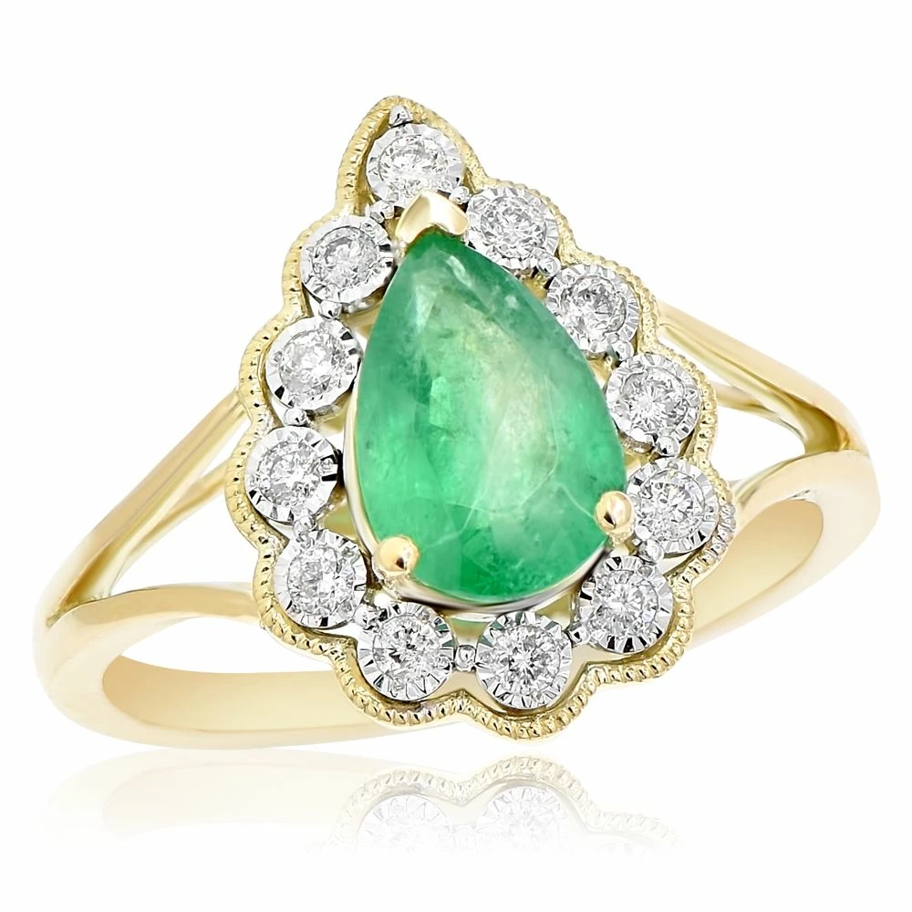 Cheap π Monary Green Emerald & Diamond Gemstone Ring for π© women β€οΈ