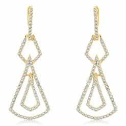 Deals ✨ Monary Diamond Dangle Earrings Set in 14K Yellow Gold for 👩 women ✔️