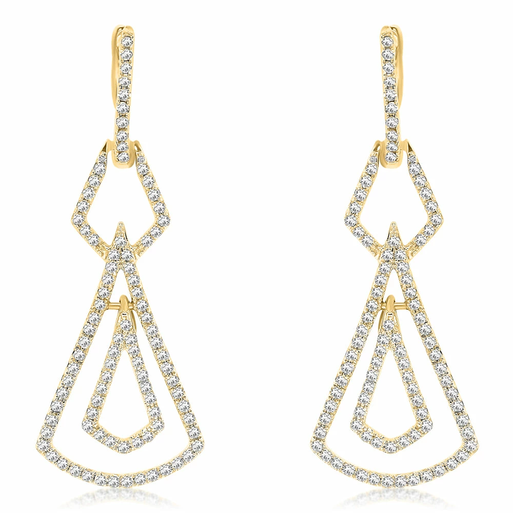 Deals β¨ Monary Diamond Dangle Earrings Set in 14K Yellow Gold for π© women βοΈ