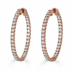 Discount 🔥 Monary 14K Rose Gold Earrings with 2.88 ct. Diamonds for 👩 women 🔥