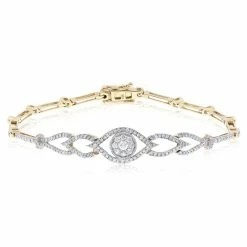 Outlet 🥰 Monary Diamond Bracelet - Pave Set in 14K Yellow Gold for 👩 women 🤩