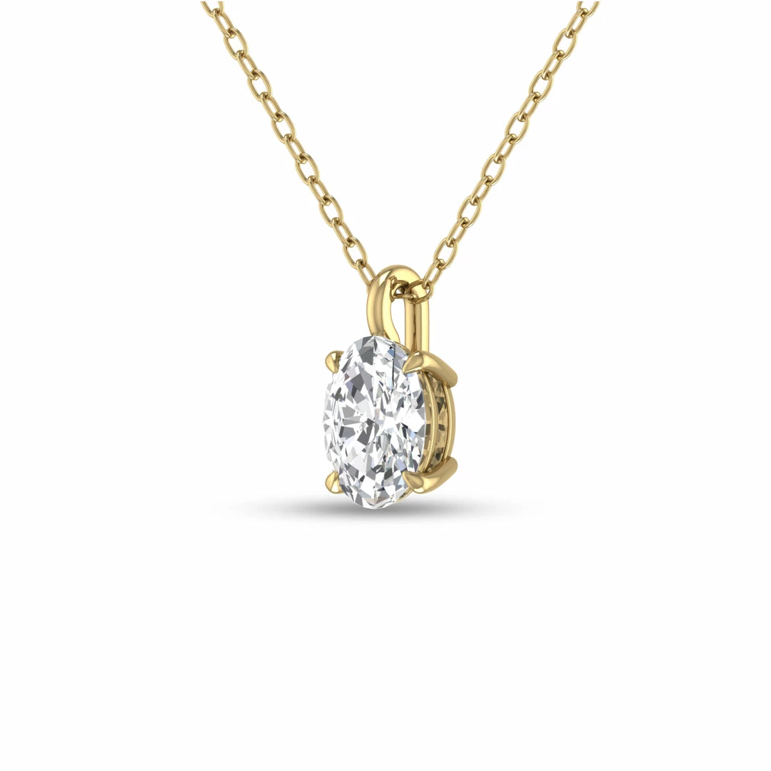 Top 10 π€© Monary Lab Grown 1/4 CTW Oval Solitaire Diamond Pendant in 14K Yellow Gold for π© women β - Image 2