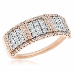 Buy 🧨 Monary Diamond Prong Set Fashion Ring Set in 14K Rose Gold for 👩 women ⭐