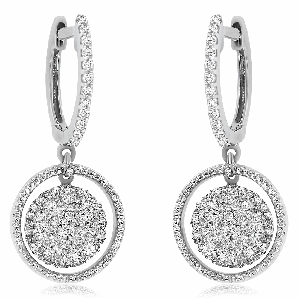 Deals 𧨠Monary Diamond Dangle Earrings Set in 14K White Gold for π© women π