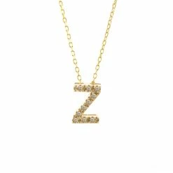 Flash Sale ❤️ Monary Diamond Intiial Necklace (14ky) for 👩 women ✔️