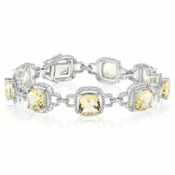 Brand new ⌛ Monary 20.8 ct Lemon Quartz & Diamond Bracelet for 👩 women 🌟