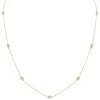 Budget 👏 Monary 1 Carat TW Bezel Set Diamond Station Necklace in 14K Rose Gold for 👩 women 😀