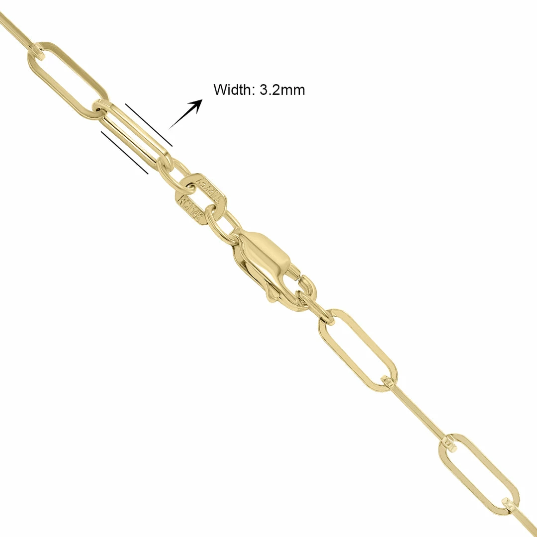 Buy βοΈ Monary 14K Yellow Gold Dainty Paperclip Necklace With Lobster Clasp - 16 Inch for π© women π₯° - Image 3