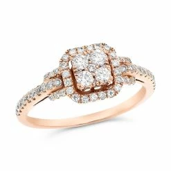 Coupon 🧨 Monary Diamond Ring - Set in 14K Rose Gold for 👩 women 😀