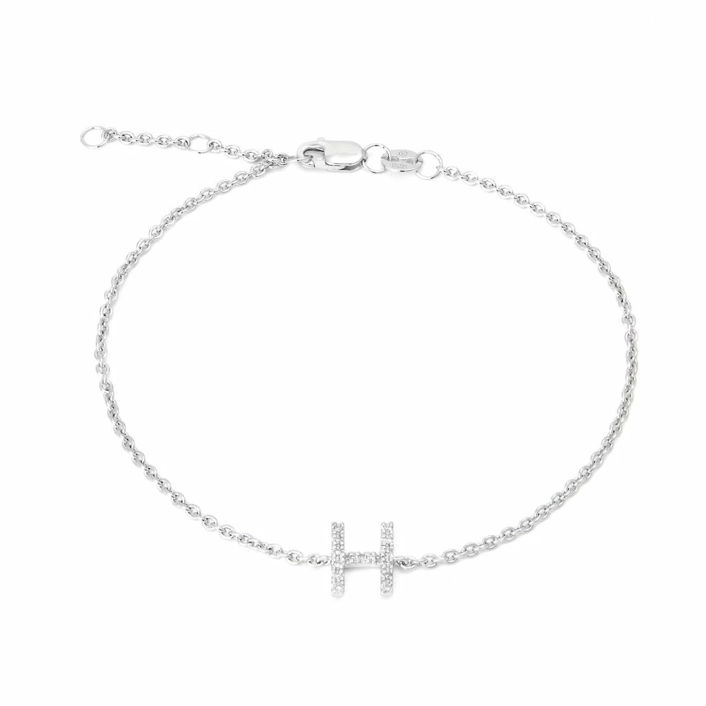 Flash Sale π€© Monary Silver Diamond "H" Initial Bracelet 7+1" for π© women π₯°