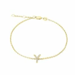 Deals 🥰 Monary Silver/18k Yellow Dia "Y" Bracelet "7+.5+.5" for 👩 women 💯