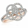 Discount 😀 Monary Diamond Cocktail Ring - Set in 14K Rose Gold for 👩 women 🎁