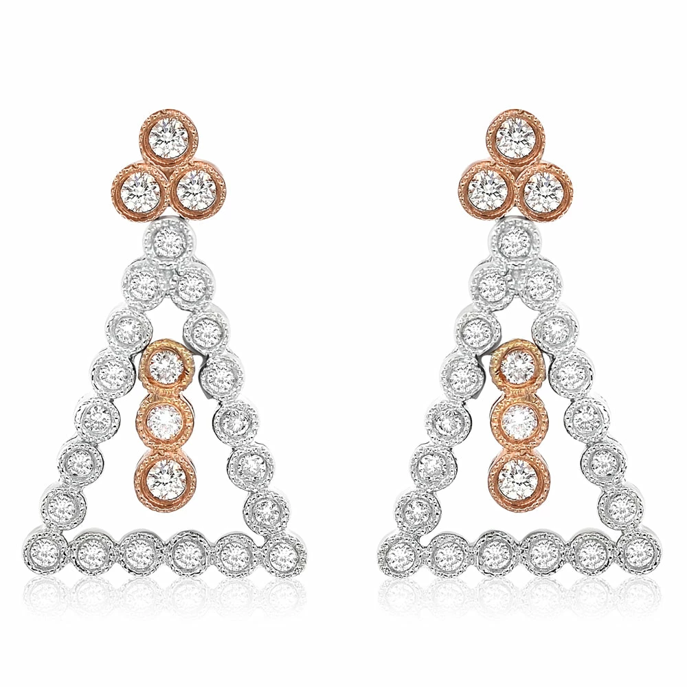 Promo π Monary Diamond Earrings Set in 14K Two Tone Gold for π© women π