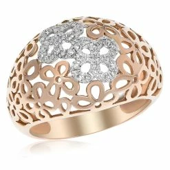 Cheap 🔔 Monary Diamond Prong Set Fashion Ring Set in 14K Rose Gold for 👩 women ✨