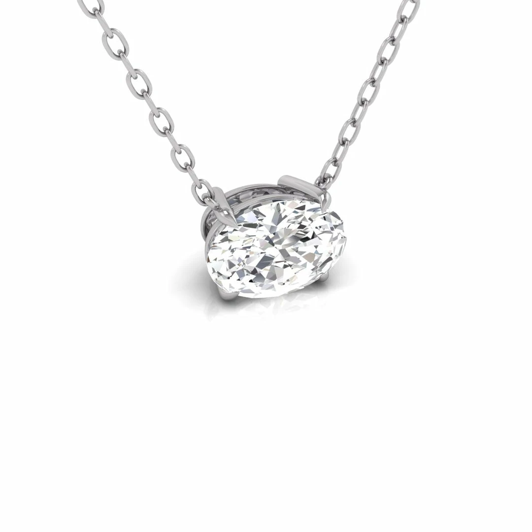 Wholesale π Monary Lab Grown 3/4 CTW Floating Oval Diamond Solitaire Pendant in 14K White Gold for π© women π - Image 4