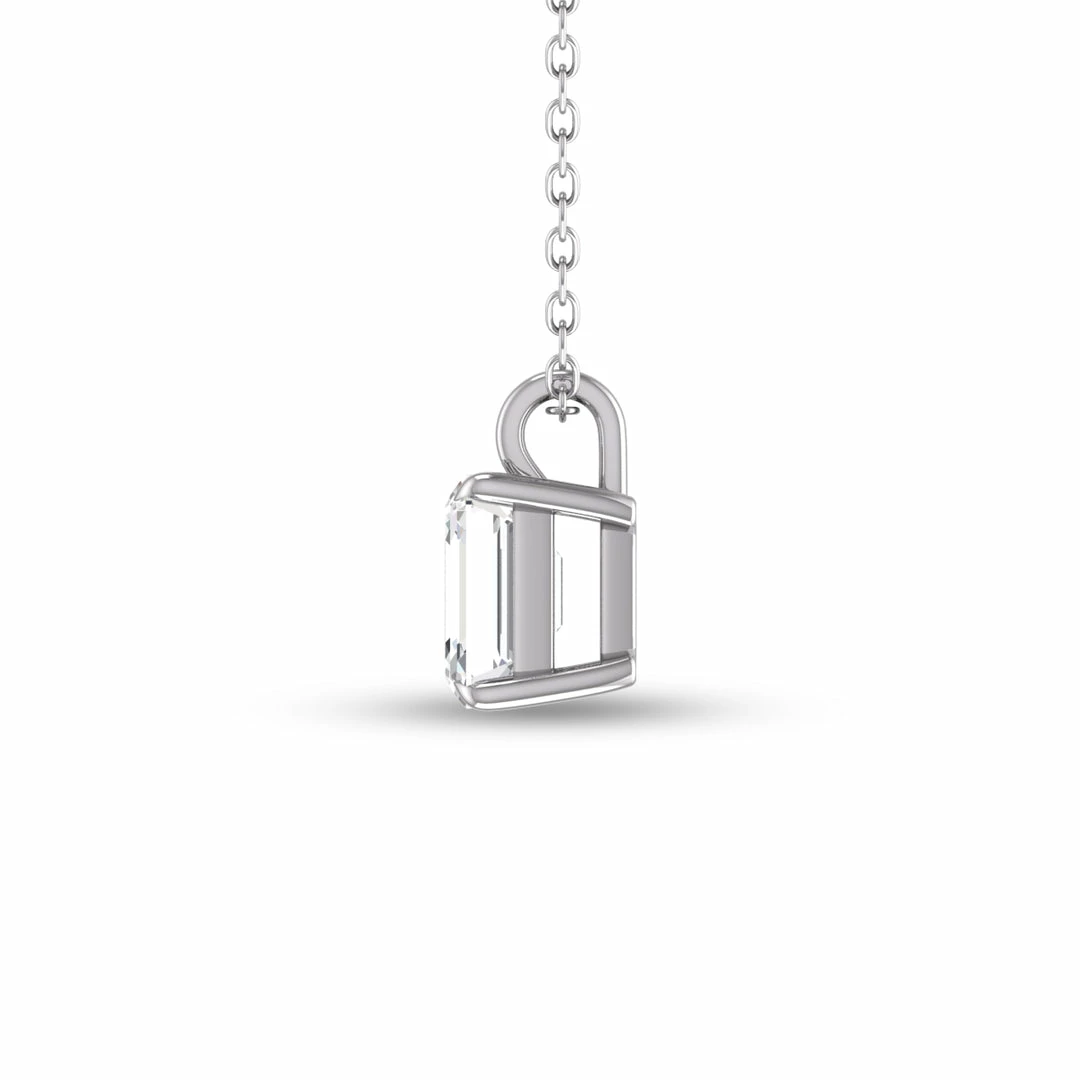 Cheapest π Monary Lab Grown 1 CTW Emerald Solitaire Diamond Pendant in 14K White Gold for π© women π - Image 3