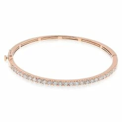 Best reviews of ❤️ Monary Diamond Bangle Bracelet - Prong Set in 14K Rose Gold for 👩 women 💯