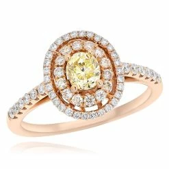 Promo ✨ Monary Yellow & White Diamond Right Hand Ring for 👩 women 😍
