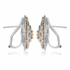 New ✔️ Monary White Diamond Fashion Earrings Set in 18K Tri Color Gold for 👩 women 🤩