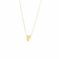 Flash Sale ❤️ Monary 14k Yg Initial F W/ Diamond And Chain (16+2") for 👩 women 🛒