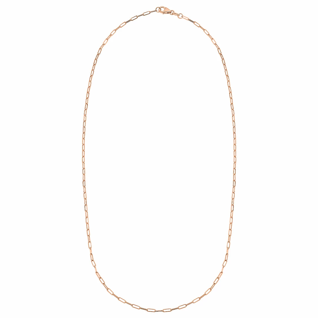 Best reviews of π Monary 14K Pink Gold 1.5MM Dainty Paperclip Necklace With Lobster Clasp - 18 Inch for π© women β - Image 2