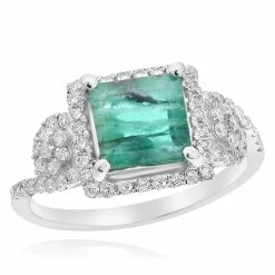 Deals ⭐ Monary Green Emerald & Diamond Ring for 👩 women 🔥