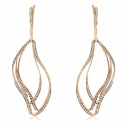 New 😍 Monary Diamond Dangle Earrings Set in 18K Rose Gold for 👩 women 🧨