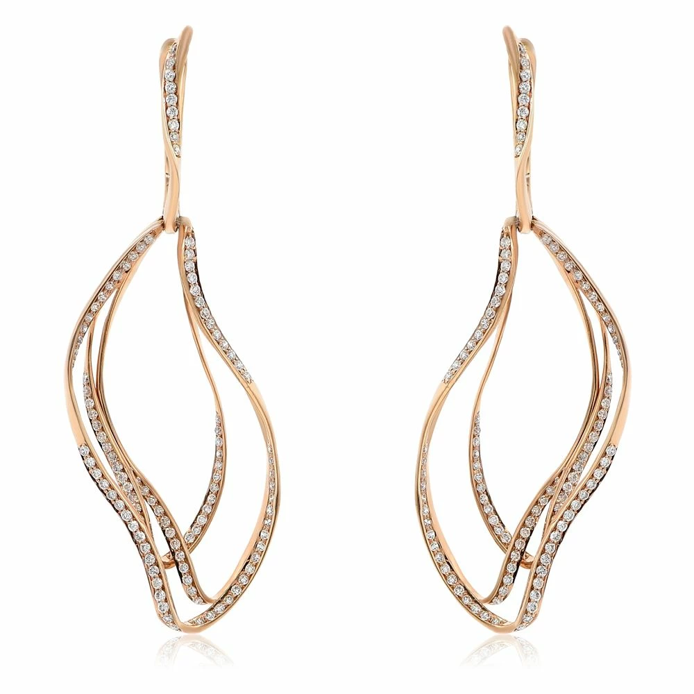 New π Monary Diamond Dangle Earrings Set in 18K Rose Gold for π© women π§¨