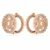 Coupon 🎁 Monary White Diamond Fashion Earrings Set in 18K Rose Gold for 👩 women 🔔