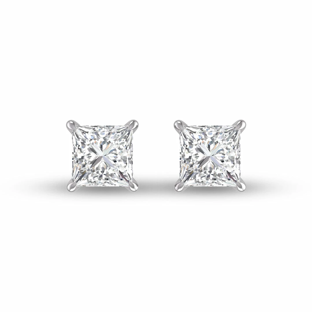 Promo π Monary Lab Grown 1 CTW Princess Cut Solitaire Diamond Earrings in 14K White Gold for π© women π