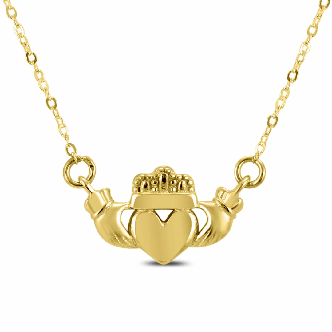 Discount π― Monary 14K Yellow Gold Claddagh Necklace for π© women β€οΈ