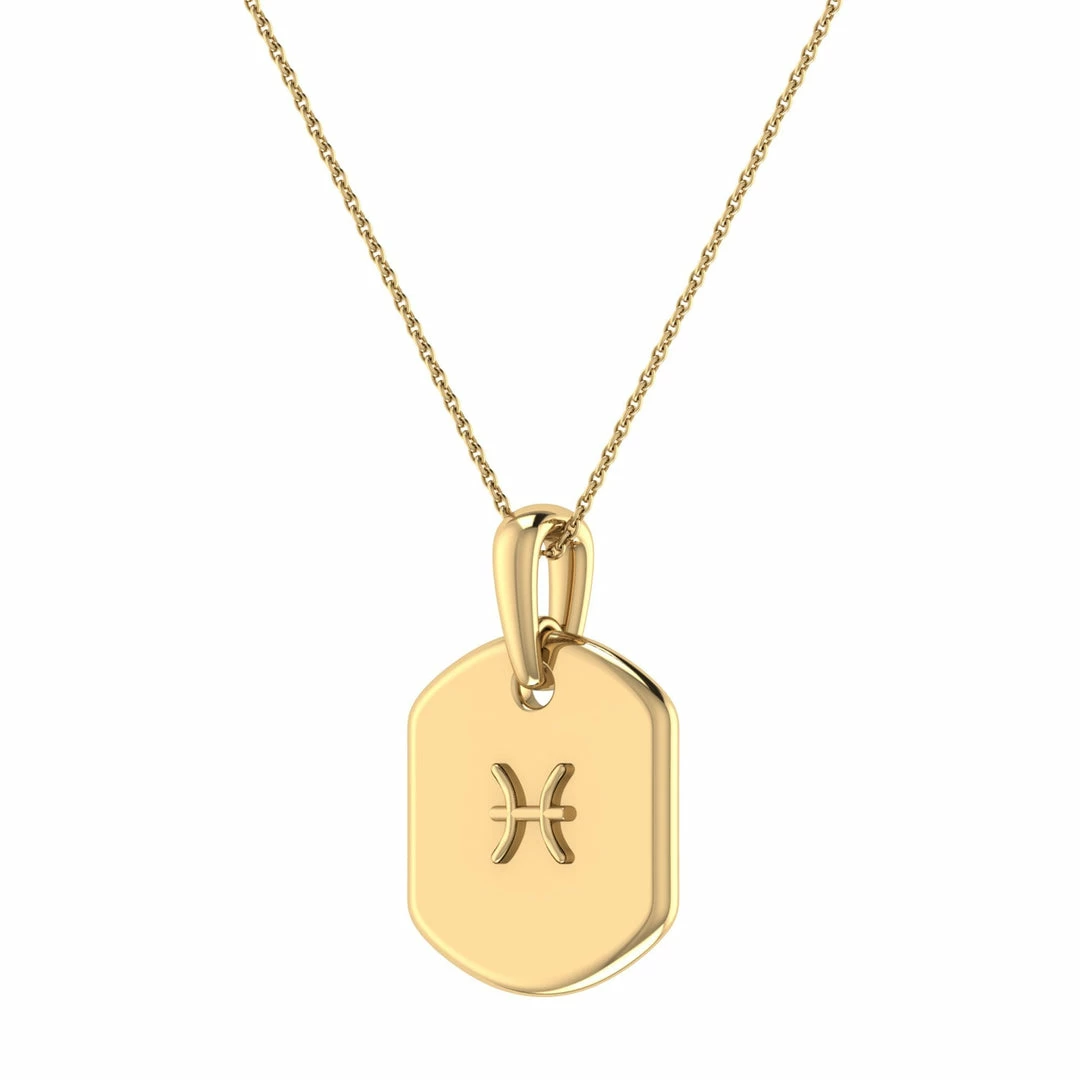 Best Pirce β Monary Pisces Two Fish Aquamarine & Diamond Constellation Tag Pendant Necklace in 14K Yellow Gold Vermeil on Sterling Silver for π© women β - Image 5