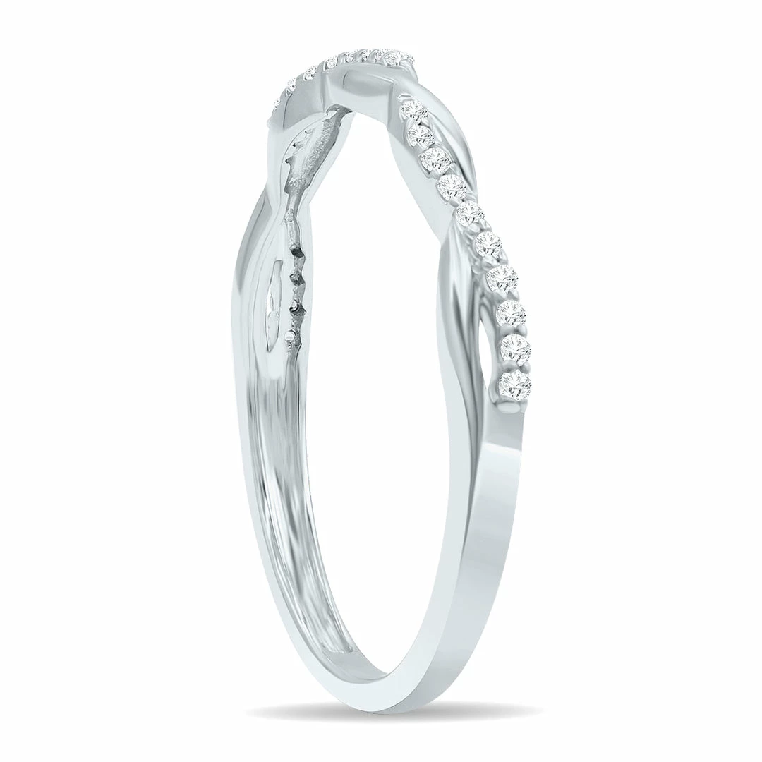 Budget π€© Monary π© Women's 1/10 Carat TW Diamond Braided Wedding Band in 10K White Gold π₯° - Image 2