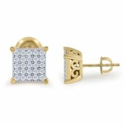 Hot Sale 💯 Monary 10K Yellow Gold Earrings with 0.2 ct. Diamonds for 👩 women 🔥
