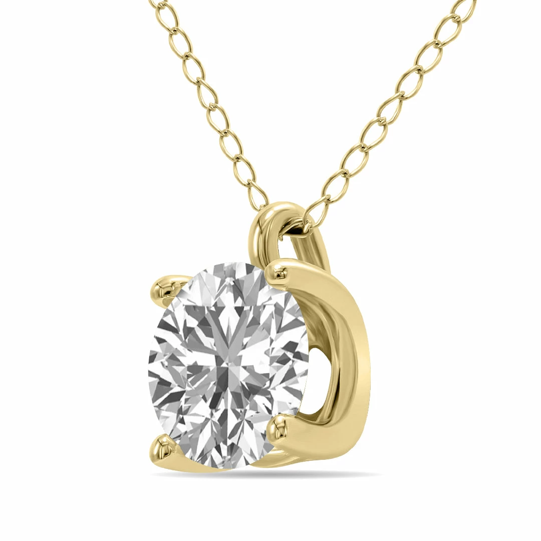 Deals π₯° Monary Lab Grown 1 Carat Diamond Solitaire Pendant in 14K Yellow Gold (F-G Color, VVS1-VVS2 Clarity) for π© women π - Image 2