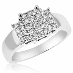 Hot Sale ❤️ Monary Diamond Ring - Set in 14K White Gold for 👩 women 🛒