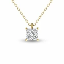 Coupon ❤️ Monary Lab Grown 1/2 CTW Princess Cut Solitaire Diamond Pendant in 14K Yellow Gold for 👩 women 🥰