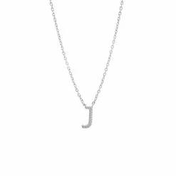 Hot Sale 😍 Monary Silver Diamond Initial "J" Necklace for 👩 women 😀